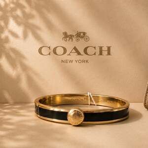 Coach Black and Gold Bangle Bracelet